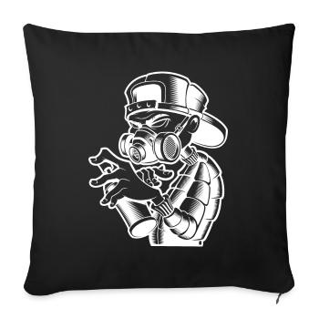 Sprayer Artist Street Art Spray Can - Throw Pillow Cover 17.5” x 17.5” - black - Front