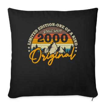 Limited Edition 2000 Birth Year - Throw Pillow Cover 17.5” x 17.5” - black - Front
