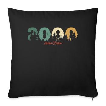 Limited Edition 2000 Birth Year - Throw Pillow Cover 17.5” x 17.5” - black - Front