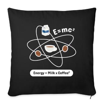 E=mc² Coffee Science Coffee Roasting - Throw Pillow Cover 17.5” x 17.5” - black - Front