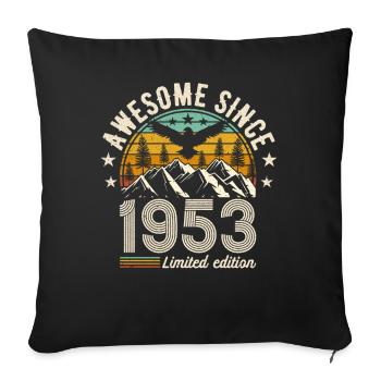 1953 Legendary Birth Year - Throw Pillow Cover 17.5” x 17.5” - black - Front