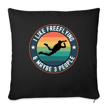 I Like Freeflying Funny Skydiver - Throw Pillow Cover 17.5” x 17.5” - black - Front