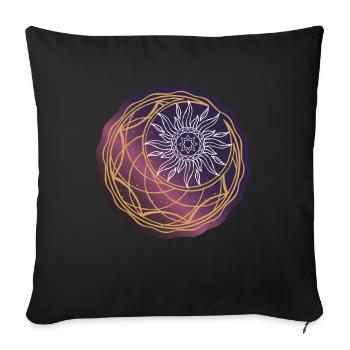 Universe Sun Moon - Throw Pillow Cover 17.5” x 17.5” - black - Front