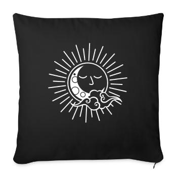 Sun Moon In The Harmonious Universe - Throw Pillow Cover 17.5” x 17.5” - black - Front