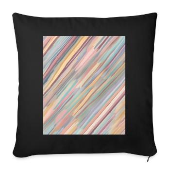 Pastel Stripes - Throw Pillow Cover 17.5” x 17.5” - black - Front