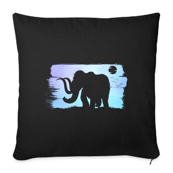 Prehistoric Animal Mammoth Lover - Throw Pillow Cover 17.5” x 17.5” - black - Front