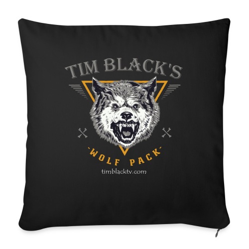Tim Black Wolf Pack Growl - Throw Pillow Cover 17.5” x 17.5”