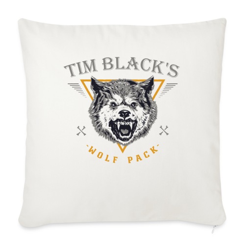 Tim Black Wolf Pack Growl - Throw Pillow Cover 17.5” x 17.5”