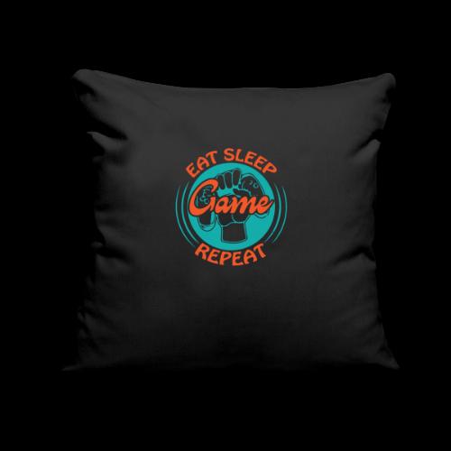Eat, Sleep, Game, Repeat! (Fist) - Throw Pillow Cover 17.5” x 17.5”
