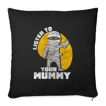 Mummies Undead King Anubis - Throw Pillow Cover 17.5” x 17.5” - black - Front