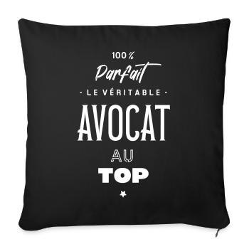Le véritable avocat au top - Throw Pillow Cover 17.5” x 17.5” - black - Front