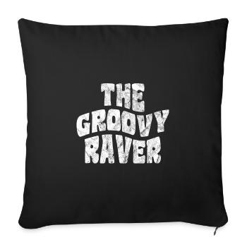 Rave Techno - Throw Pillow Cover 17.5” x 17.5” - black - Front