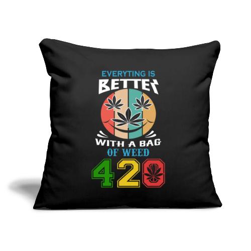 Comic 420 Better Herb Weed Marijuana Design - Throw Pillow Cover 17.5” x 17.5”