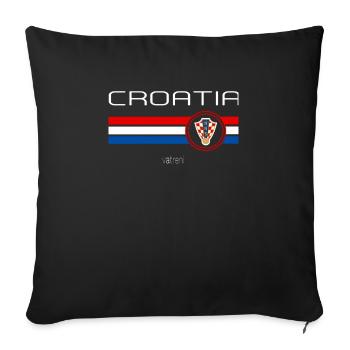Football - Croatia (Away Blue) - Throw Pillow Cover 17.5” x 17.5” - black - Front