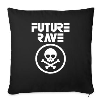 future rave - Throw Pillow Cover 17.5” x 17.5” - black - Front