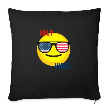 July Vibes - Throw Pillow Cover 17.5” x 17.5” - black - Front