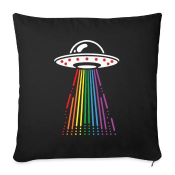 UFO Gaylien - Throw Pillow Cover 17.5” x 17.5” - black - Front