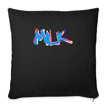 Milk 1 - Throw Pillow Cover 17.5” x 17.5” - black - Front