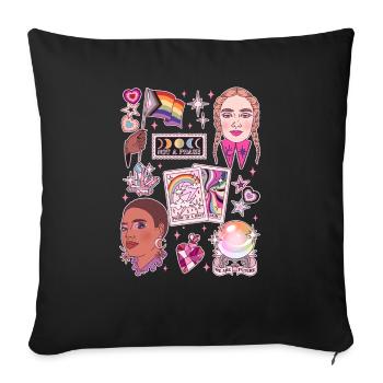 Proud Witches - Throw Pillow Cover 17.5” x 17.5” - black - Front