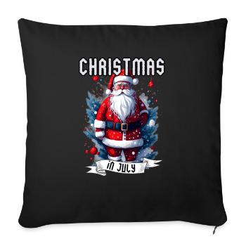 Christmas In July - Throw Pillow Cover 17.5” x 17.5” - black - Front