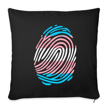 Trans Fingerprint - Throw Pillow Cover 17.5” x 17.5” - black - Front