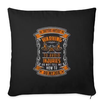 Tattoos Tattoo Ink Inked - Throw Pillow Cover 17.5” x 17.5” - black - Front
