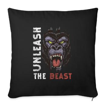 Monkey Zoo Chimpanzee - Throw Pillow Cover 17.5” x 17.5” - black - Front