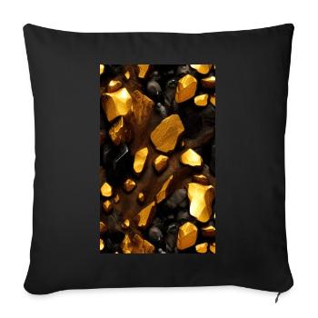 Gold nuggets - Throw Pillow Cover 17.5” x 17.5” - black - Front
