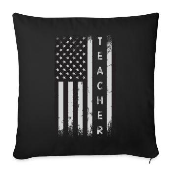 Enseignant patriotique - Housse de coussin décorative - noir - Devant