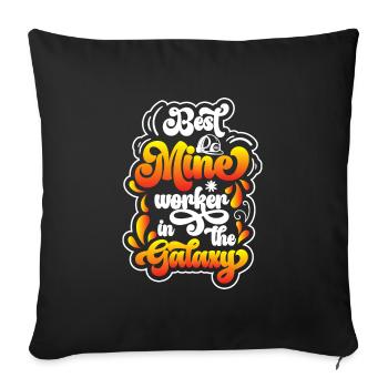 Mining Underground Treasure Shaft - Throw Pillow Cover 17.5” x 17.5” - black - Front