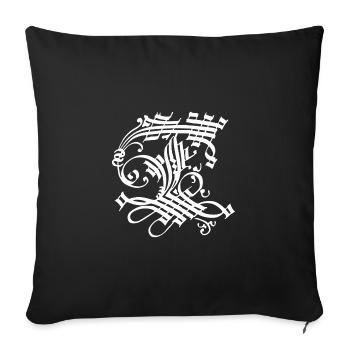 Medieval Core Medieval Initials Castle Core - Throw Pillow Cover 17.5” x 17.5” - black - Front