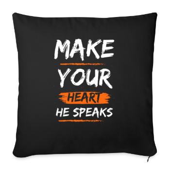 Your heart speaks - Throw Pillow Cover 17.5” x 17.5” - black - Front