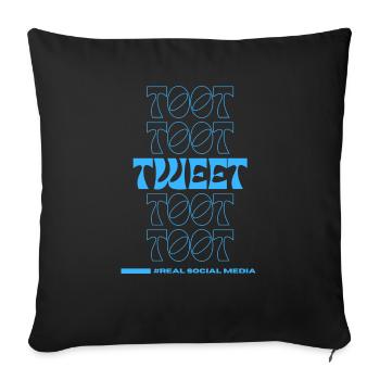 Toot Toot Tweet Toot Toot - Throw Pillow Cover 17.5” x 17.5” - black - Front
