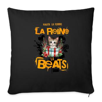 Nikita La Femme La Reine La Légende - Throw Pillow Cover 17.5” x 17.5” - black - Front