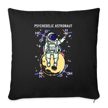 Psychedelic Astronaut for Stoner - Throw Pillow Cover 17.5” x 17.5” - black - Front