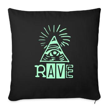 rave 2 - Throw Pillow Cover 17.5” x 17.5” - black - Front