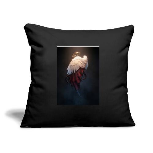Angel vs Demon Wings Dark Aesthetic Gothic T-Shirt - Throw Pillow Cover 17.5” x 17.5”