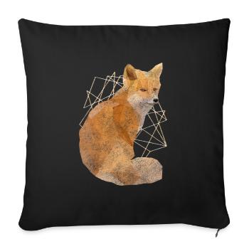 Poly Art Cool Art Geometry - Throw Pillow Cover 17.5” x 17.5” - black - Front