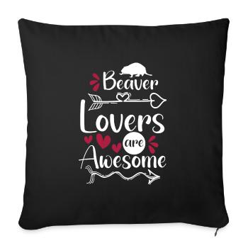 Animal Lumberjack Zoo - Throw Pillow Cover 17.5” x 17.5” - black - Front