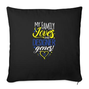 T21 Toddler Gift - Throw Pillow Cover 17.5” x 17.5” - black - Front