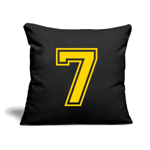 Number 7 in a classic athletic collegiate font - Throw Pillow Cover 17.5” x 17.5”