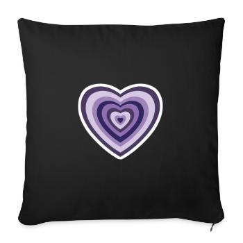 Layered Purple Hearts - Throw Pillow Cover 17.5” x 17.5” - black - Front