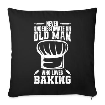 Baker Grandfather - Throw Pillow Cover 17.5” x 17.5” - black - Front