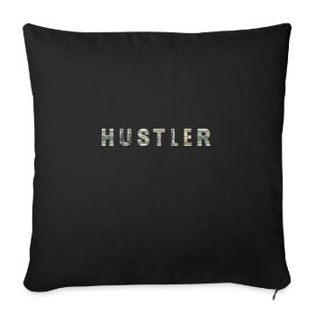 Hustler Money Dollar Bill Texture Inspiration - Throw Pillow Cover 17.5” x 17.5” - black - Front