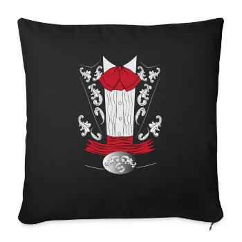 Mexican Mariachi Charro Suit - Throw Pillow Cover 17.5” x 17.5” - black - Front