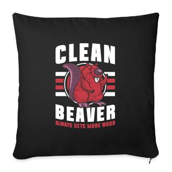 Beaver Lumberjack Zoo - Throw Pillow Cover 17.5” x 17.5” - black - Front
