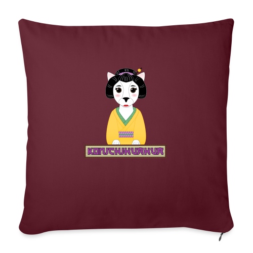 Konichihuahua Japanese / Spanish Geisha Dog Yellow - Throw Pillow Cover 17.5” x 17.5”