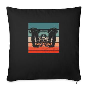 Hands Chained And Dollar Bills - Throw Pillow Cover 17.5” x 17.5” - black - Front