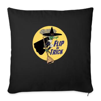 Witch Skater - Throw Pillow Cover 17.5” x 17.5” - black - Front