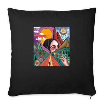 motif artistique :imagination émotionnelle - Throw Pillow Cover 17.5” x 17.5” - black - Front
